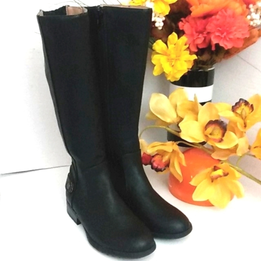 LIFE STRIDE SOFT SYSTEM BLACK CALF HIGH LONG BOOTS SIZE 5-M NWOT